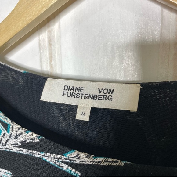 Diane Von Furstenberg Faridah Floral Mesh Dress sz M 93 - Picture 8 of 11
